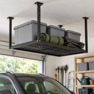 The ceiling storage rack seen from the other side